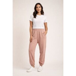 Pact Women’s Organic Cotton Pale Mauve Downtime Sweatpants Size XL NWT
